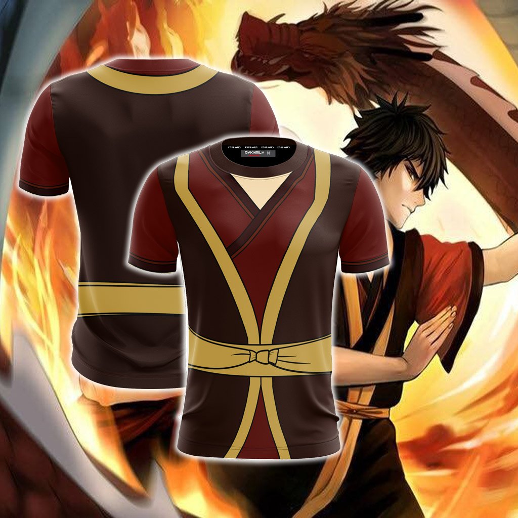 Avatar: The Last Airbender Zuko Cosplay Zip Up Hoodie Jacket T-shirt S