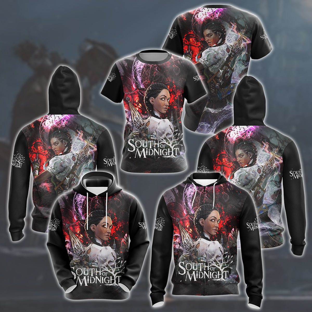 South of Midnight Video Game All Over Printed T-shirt Tank Top Zip Hoodie Pullover Hoodie Hawaiian Shirt Beach Shorts Joggers