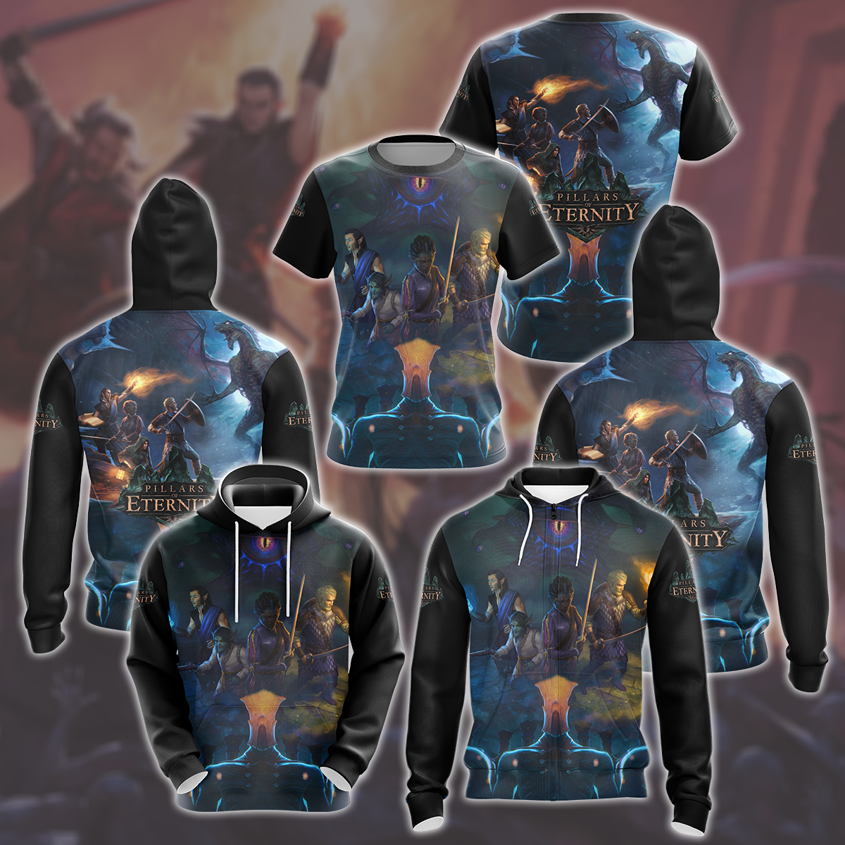 Pillars of Eternity Video Game All Over Printed T-shirt Tank Top Zip Hoodie Pullover Hoodie Hawaiian Shirt Beach Shorts Joggers