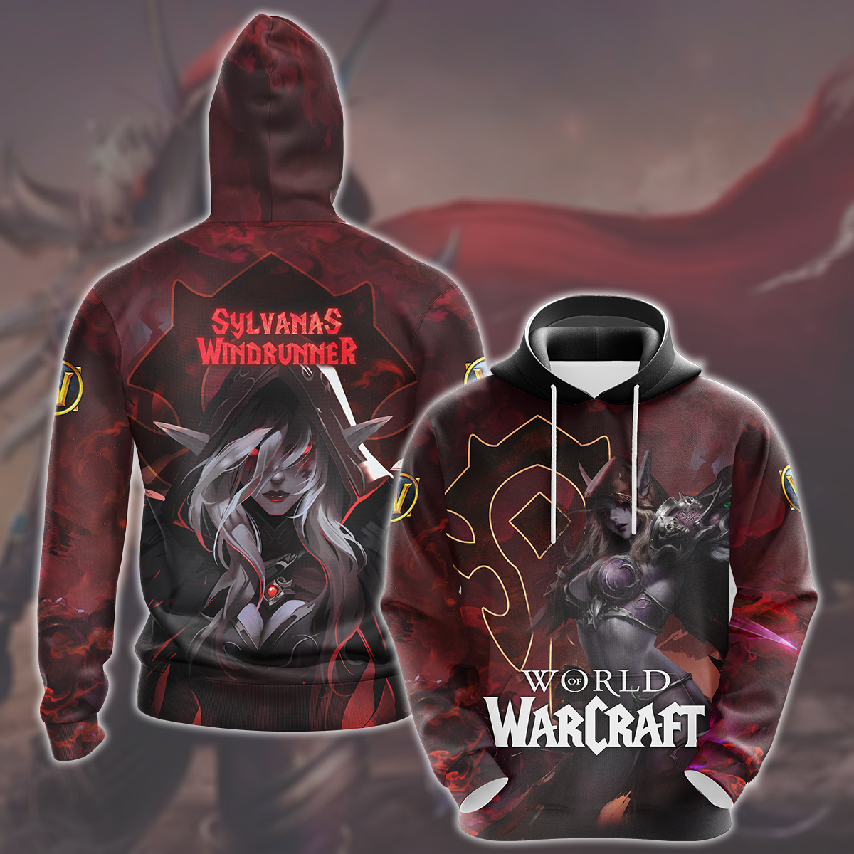 World Of Warcraft Sylvanas Windrunner Video Game All Over Printed T-shirt Tank Top Zip Hoodie Pullover Hoodie Hawaiian Shirt Beach Shorts Joggers Hoodie S