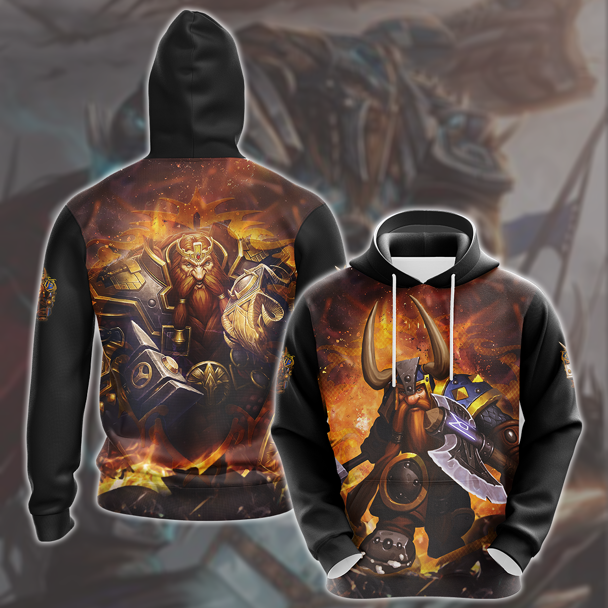 World Of Warcraft Muradin Bronzebeard Video Game All Over Printed T-shirt Tank Top Zip Hoodie Pullover Hoodie Hawaiian Shirt Beach Shorts Joggers Hoodie S