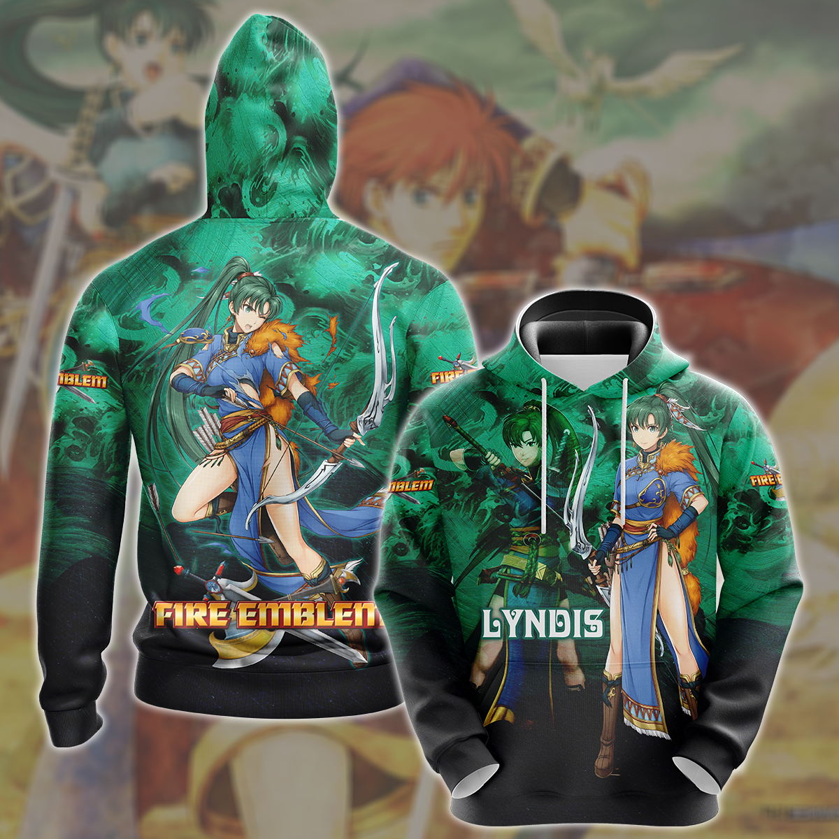 Fire Emblem Blazing Sword Lyndis Video Game All Over Printed T-shirt Tank Top Zip Hoodie Pullover Hoodie Hawaiian Shirt Beach Shorts Joggers Hoodie S