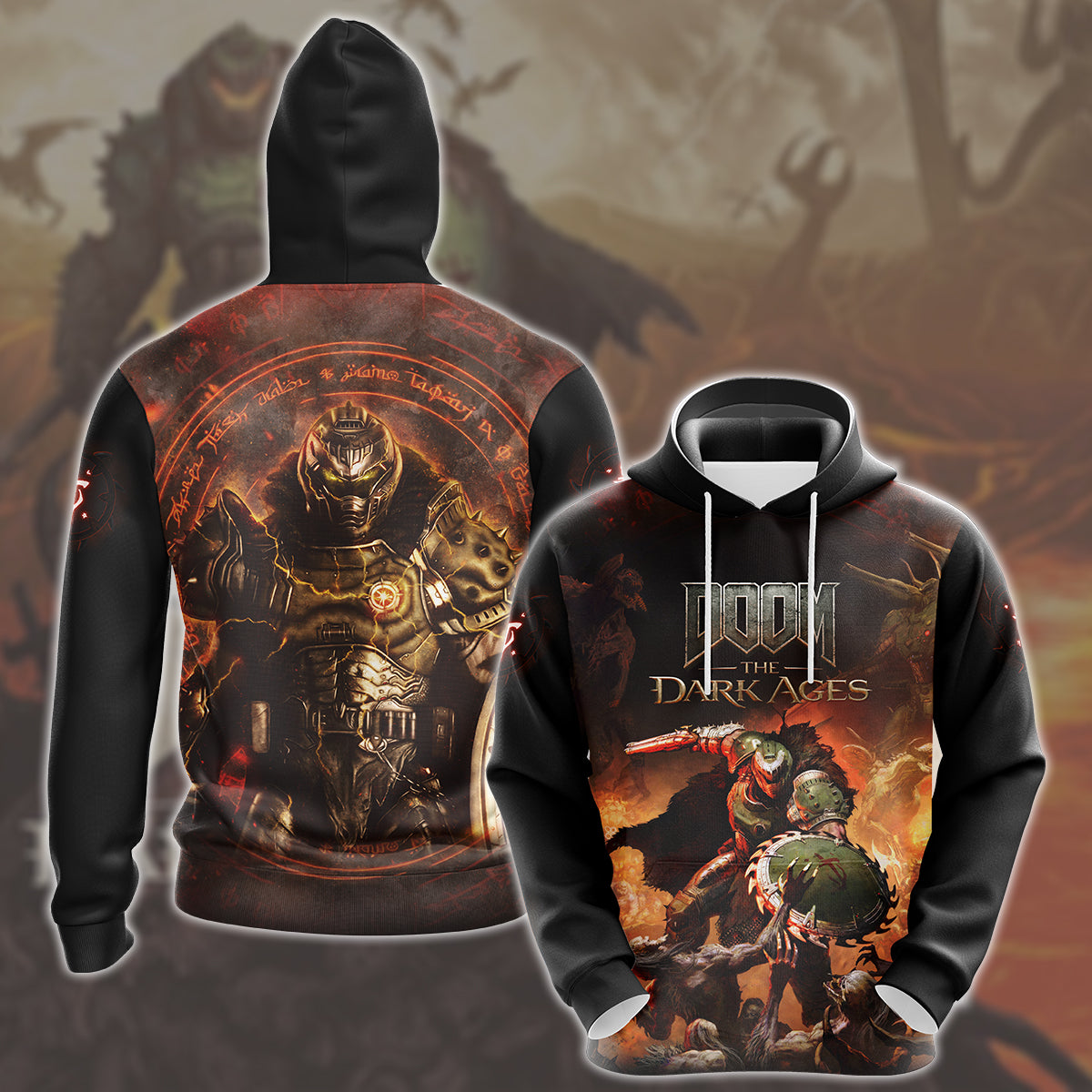 Doom: The Dark Ages Video Game All Over Printed T-shirt Tank Top Zip Hoodie Pullover Hoodie Hawaiian Shirt Beach Shorts Joggers Hoodie S