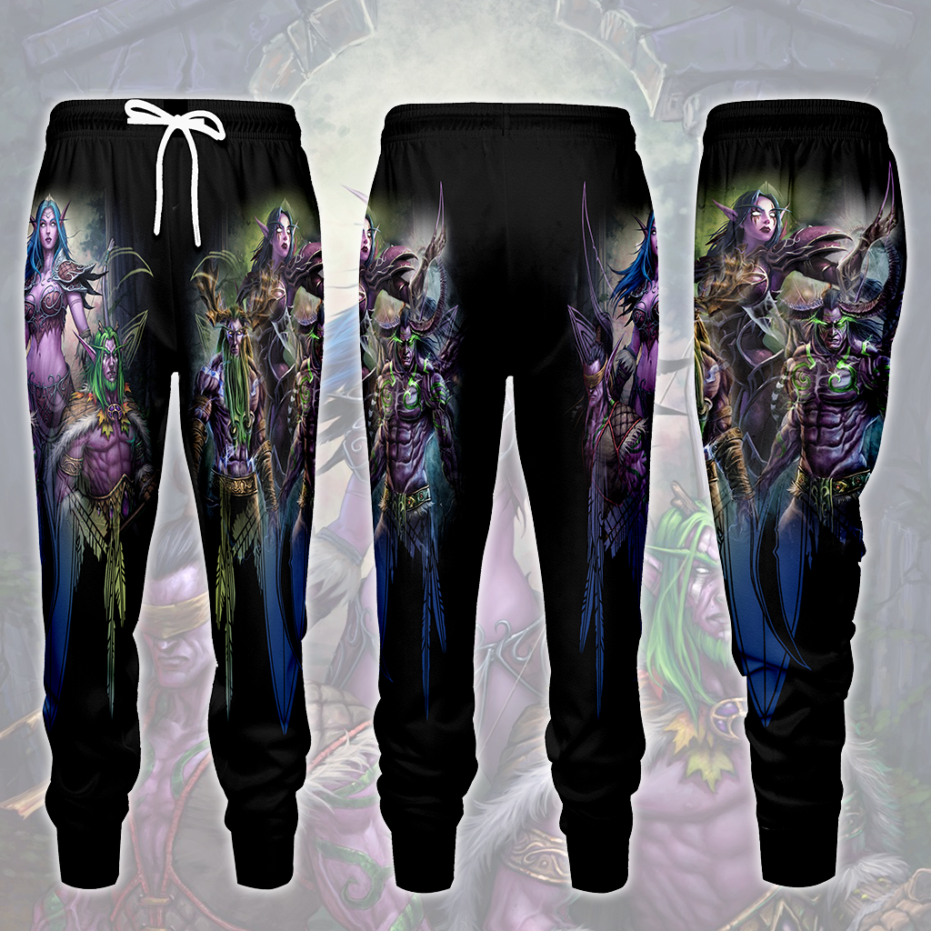 World Of Warcraft Stormrage Love Triangle Illidan Stormrage, Malfurion Stormrage, Tyrande Whisperwind Video Game All Over Printed T-shirt Tank Top Zip Hoodie Hawaiian Shirt Beach Shorts Joggers Joggers S