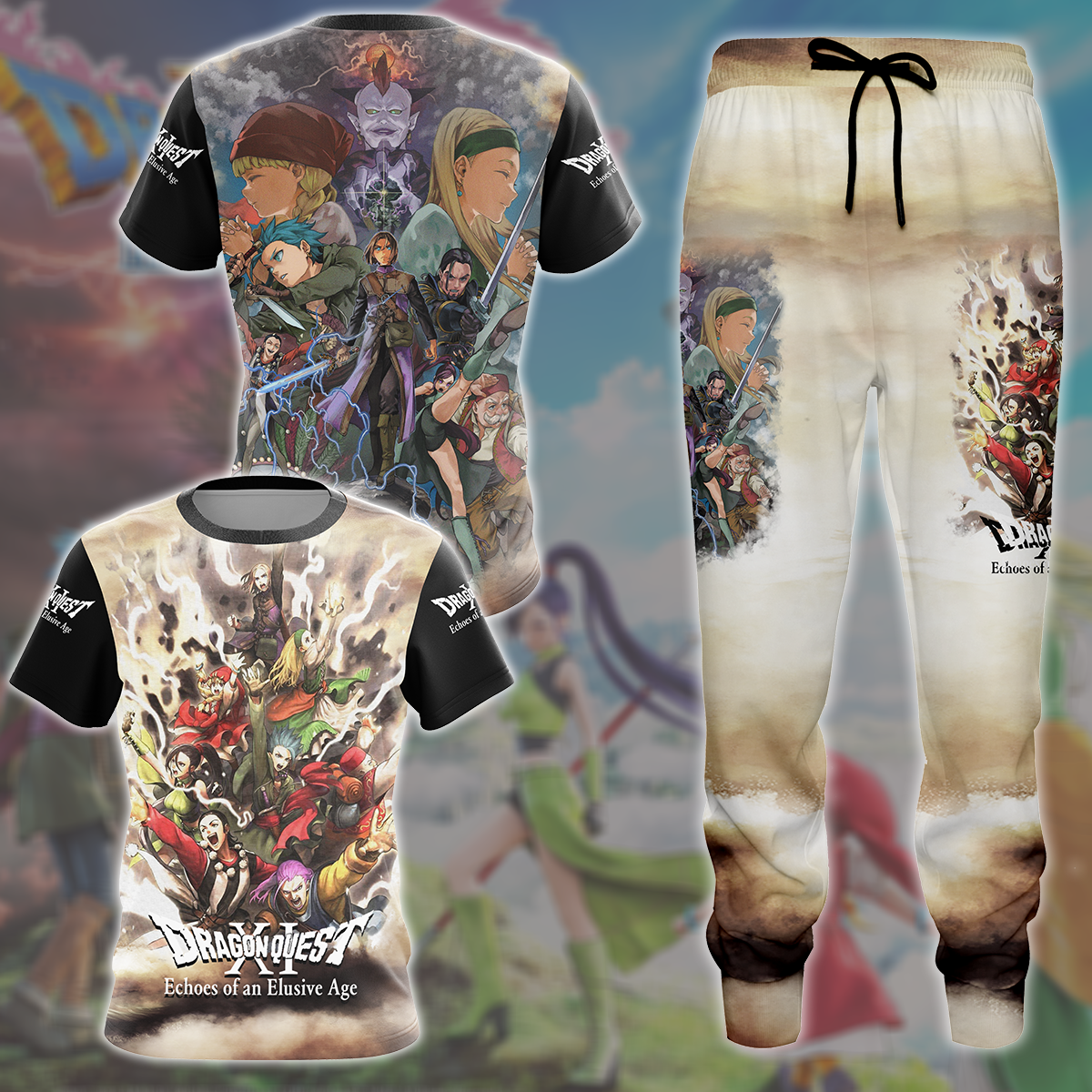 Dragon Quest XI: Echoes of an Elusive Age Video Game All Over Printed T-shirt Tank Top Zip Hoodie Pullover Hoodie Hawaiian Shirt Beach Shorts Joggers