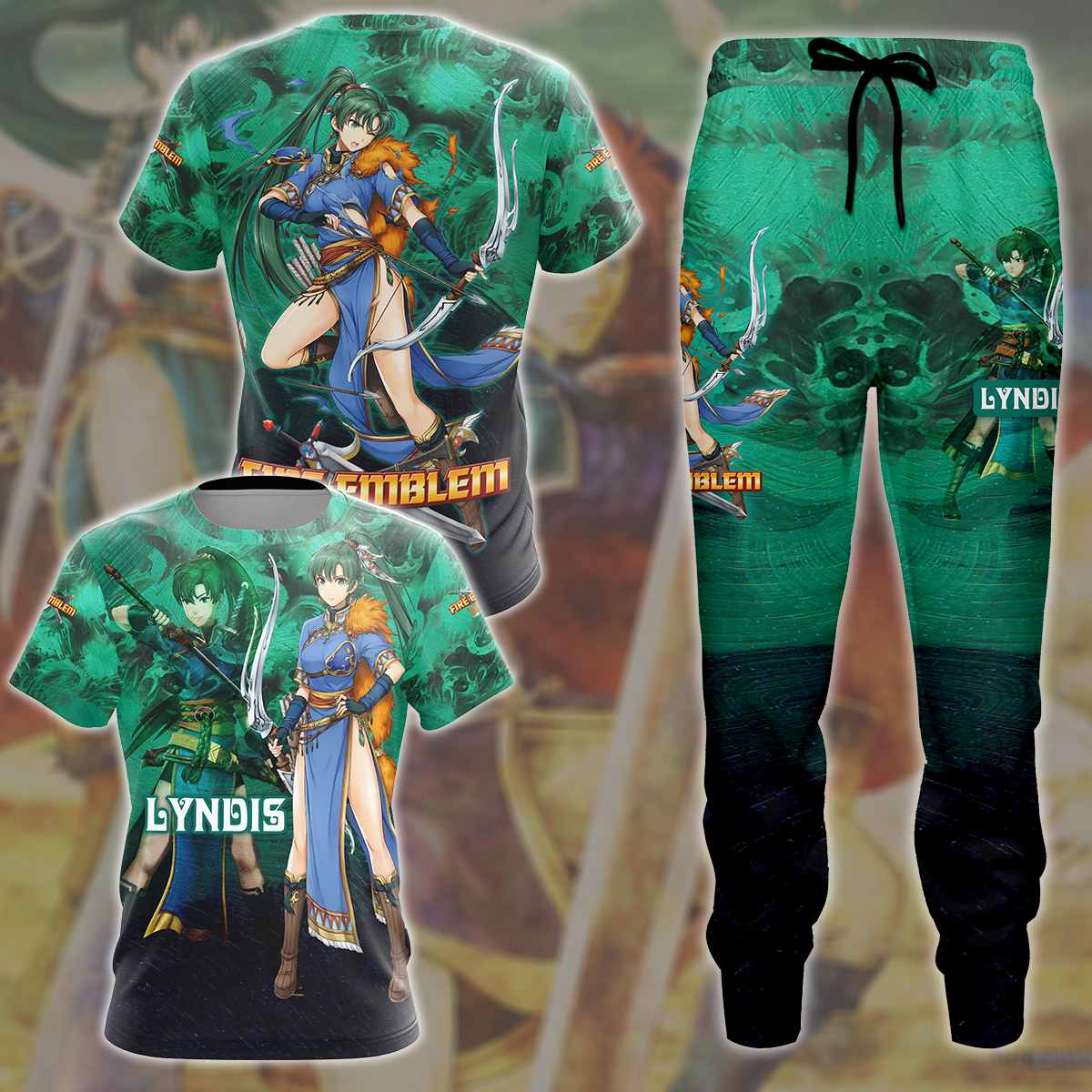 Fire Emblem Blazing Sword Lyndis Video Game All Over Printed T-shirt Tank Top Zip Hoodie Pullover Hoodie Hawaiian Shirt Beach Shorts Joggers