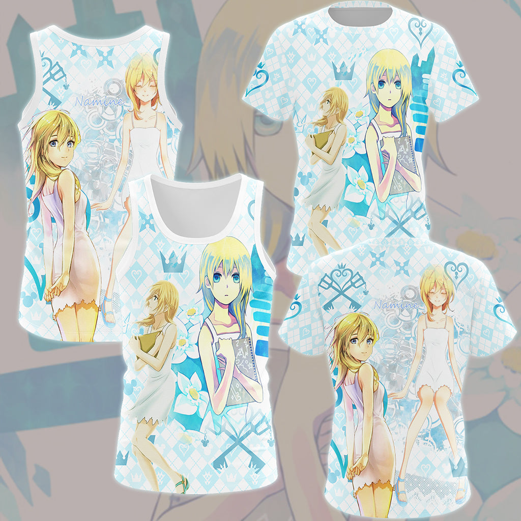 Kingdom Hearts Namine Video Game All Over Printed T-shirt Tank Top Zip Hoodie Pullover Hoodie Hawaiian Shirt Beach Shorts Joggers