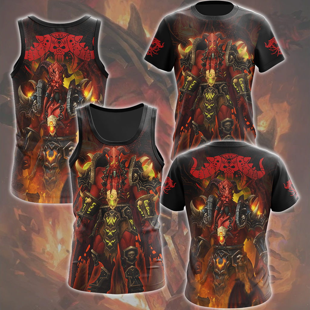 World Of Warcraft Kil'jaeden Video Game All Over Printed T-shirt Tank Top Zip Hoodie Pullover Hoodie Hawaiian Shirt Beach Shorts Joggers