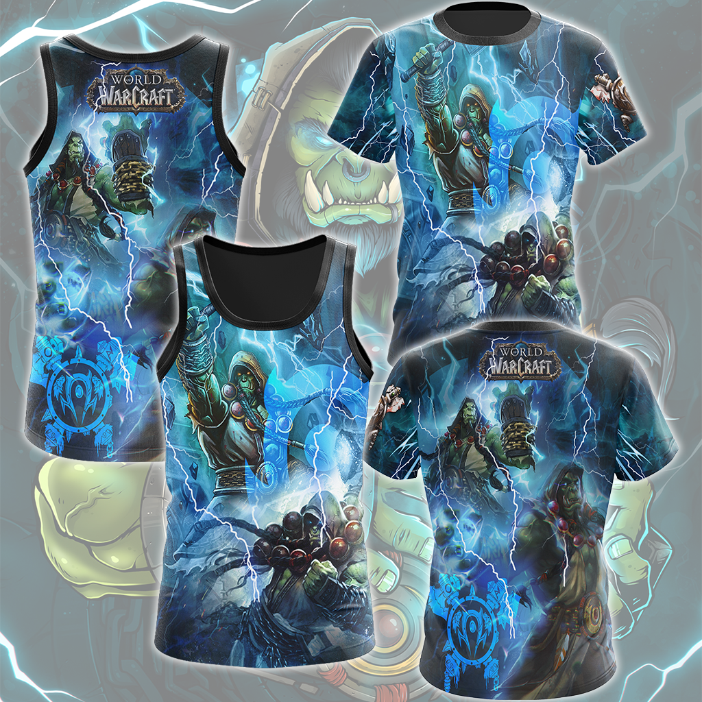World Of Warcraft Thrall Video Game All Over Printed T-shirt Tank Top Zip Hoodie Pullover Hoodie Hawaiian Shirt Beach Shorts Joggers