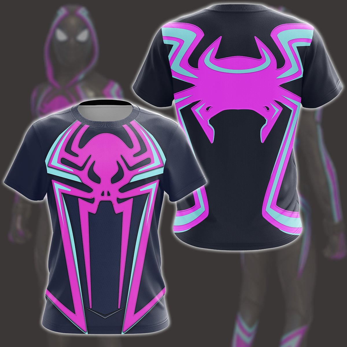 Marvel's Spider-Man 2 Miles Morales 2099 Suit Cosplay Video Game All Over Printed T-shirt Tank Top Zip Hoodie Pullover Hoodie Hawaiian Shirt Beach Shorts Joggers T-shirt S