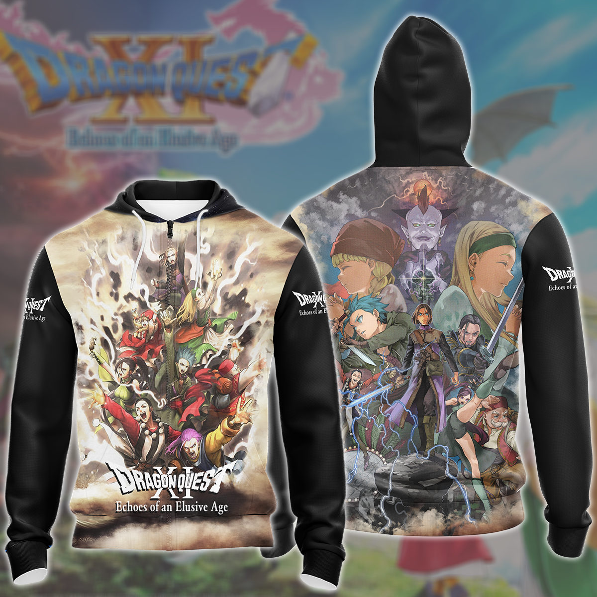 Dragon Quest XI: Echoes of an Elusive Age Video Game All Over Printed T-shirt Tank Top Zip Hoodie Pullover Hoodie Hawaiian Shirt Beach Shorts Joggers Zip Hoodie S