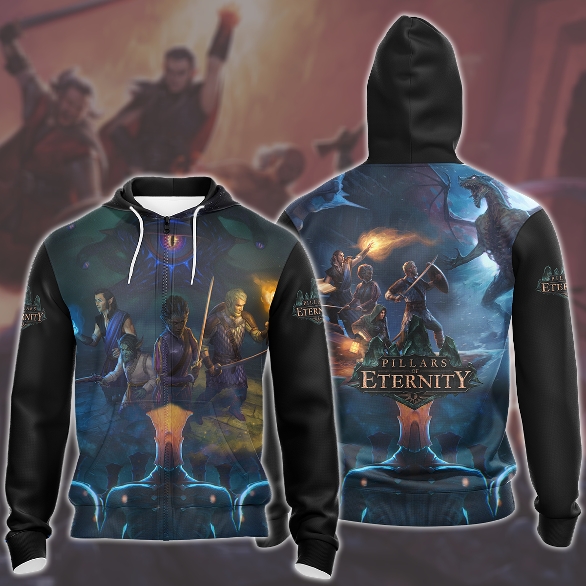 Pillars of Eternity Video Game All Over Printed T-shirt Tank Top Zip Hoodie Pullover Hoodie Hawaiian Shirt Beach Shorts Joggers Zip Hoodie S