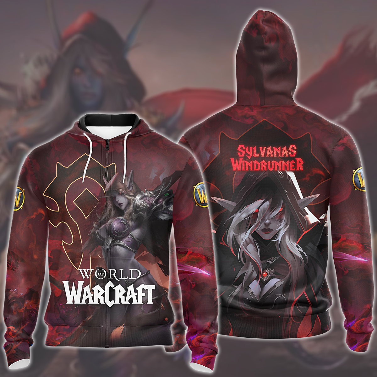 World Of Warcraft Sylvanas Windrunner Video Game All Over Printed T-shirt Tank Top Zip Hoodie Pullover Hoodie Hawaiian Shirt Beach Shorts Joggers Zip Hoodie S