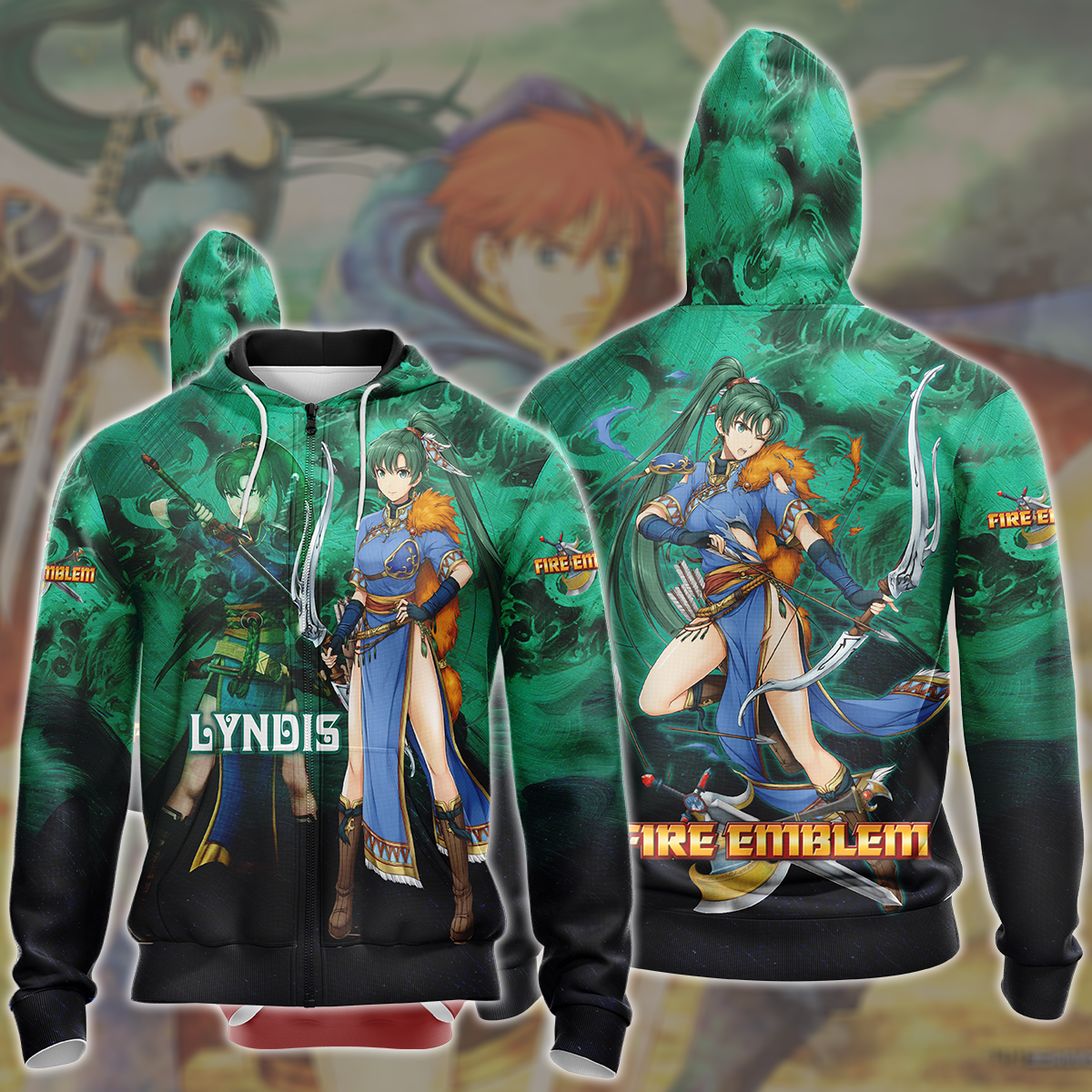 Fire Emblem Blazing Sword Lyndis Video Game All Over Printed T-shirt Tank Top Zip Hoodie Pullover Hoodie Hawaiian Shirt Beach Shorts Joggers Zip Hoodie S