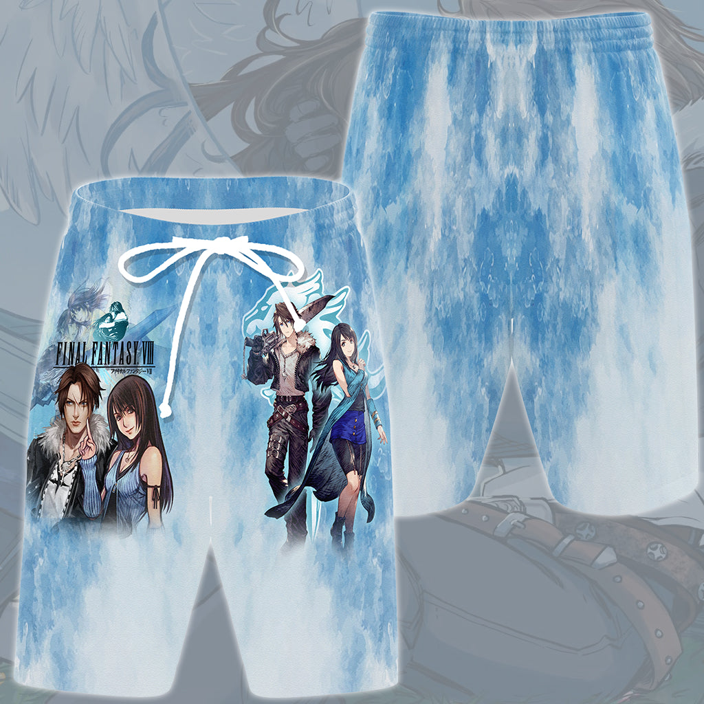 Final Fantasy Squall Leonhart & Rinoa Heartily Video Game All Over Printed T-shirt Tank Top Zip Hoodie Pullover Hoodie Hawaiian Shirt Beach Shorts Joggers Beach Shorts S