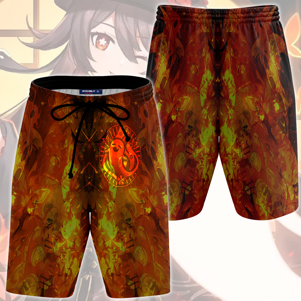 Genshin Impact Hu Tao Video Game All Over Printed T-shirt Tank Top Zip Hoodie Pullover Hoodie Hawaiian Shirt Beach Shorts Joggers Beach Shorts S