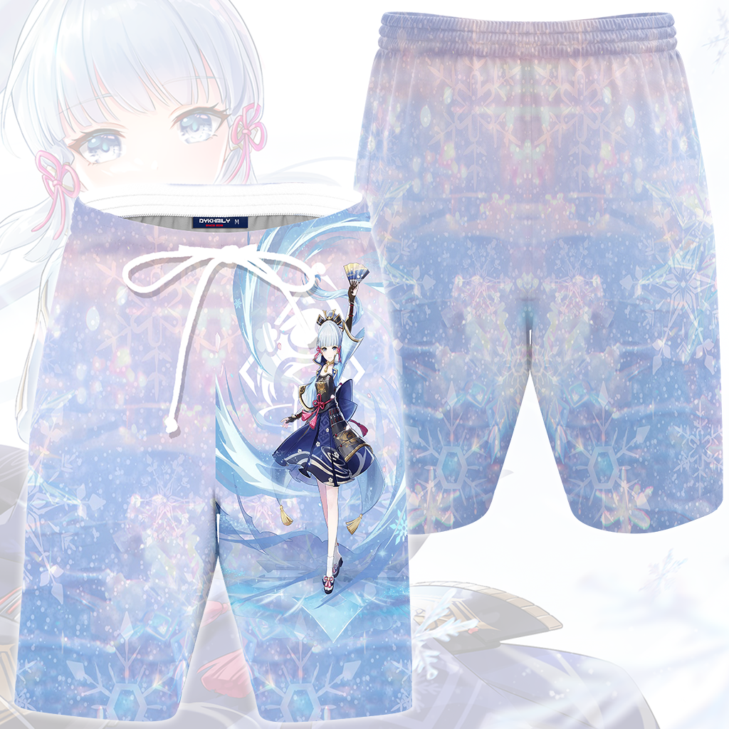 Genshin Impact Ayaka Video Game All Over Printed T-shirt Tank Top Zip Hoodie Pullover Hoodie Hawaiian Shirt Beach Shorts Joggers Beach Shorts S