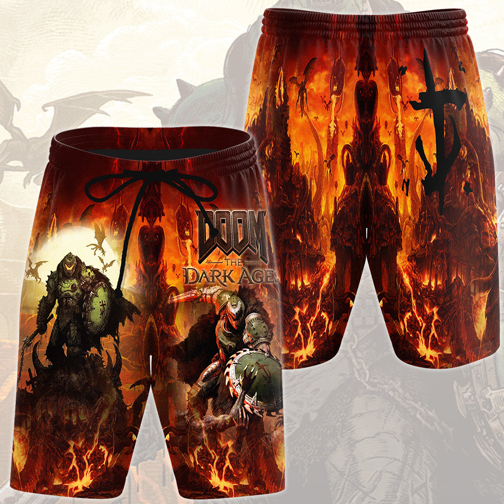 Doom: The Dark Ages Video Game All Over Printed T-shirt Tank Top Zip Hoodie Pullover Hoodie Hawaiian Shirt Beach Shorts Joggers Beach Shorts S