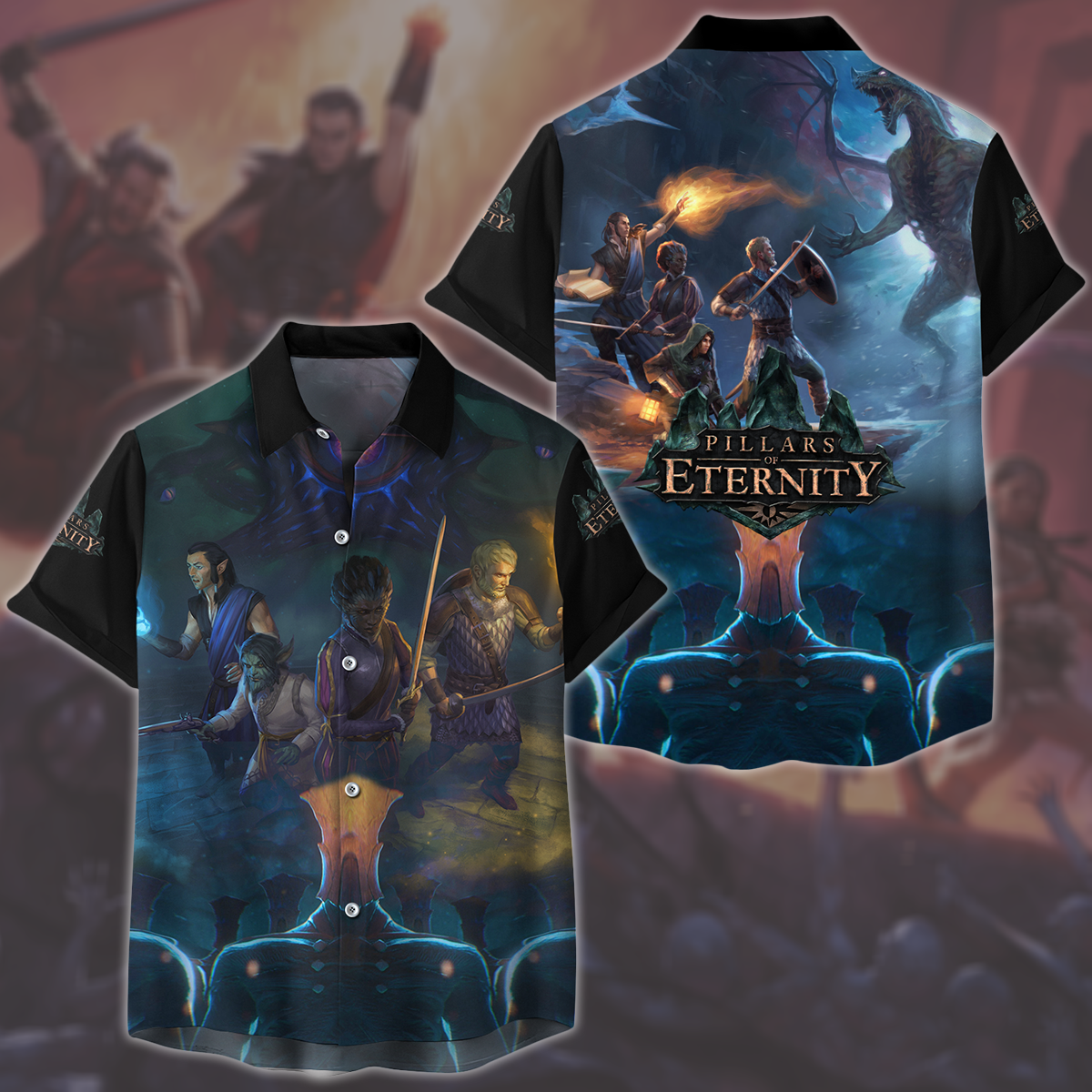 Pillars of Eternity Video Game All Over Printed T-shirt Tank Top Zip Hoodie Pullover Hoodie Hawaiian Shirt Beach Shorts Joggers Hawaiian Shirt S