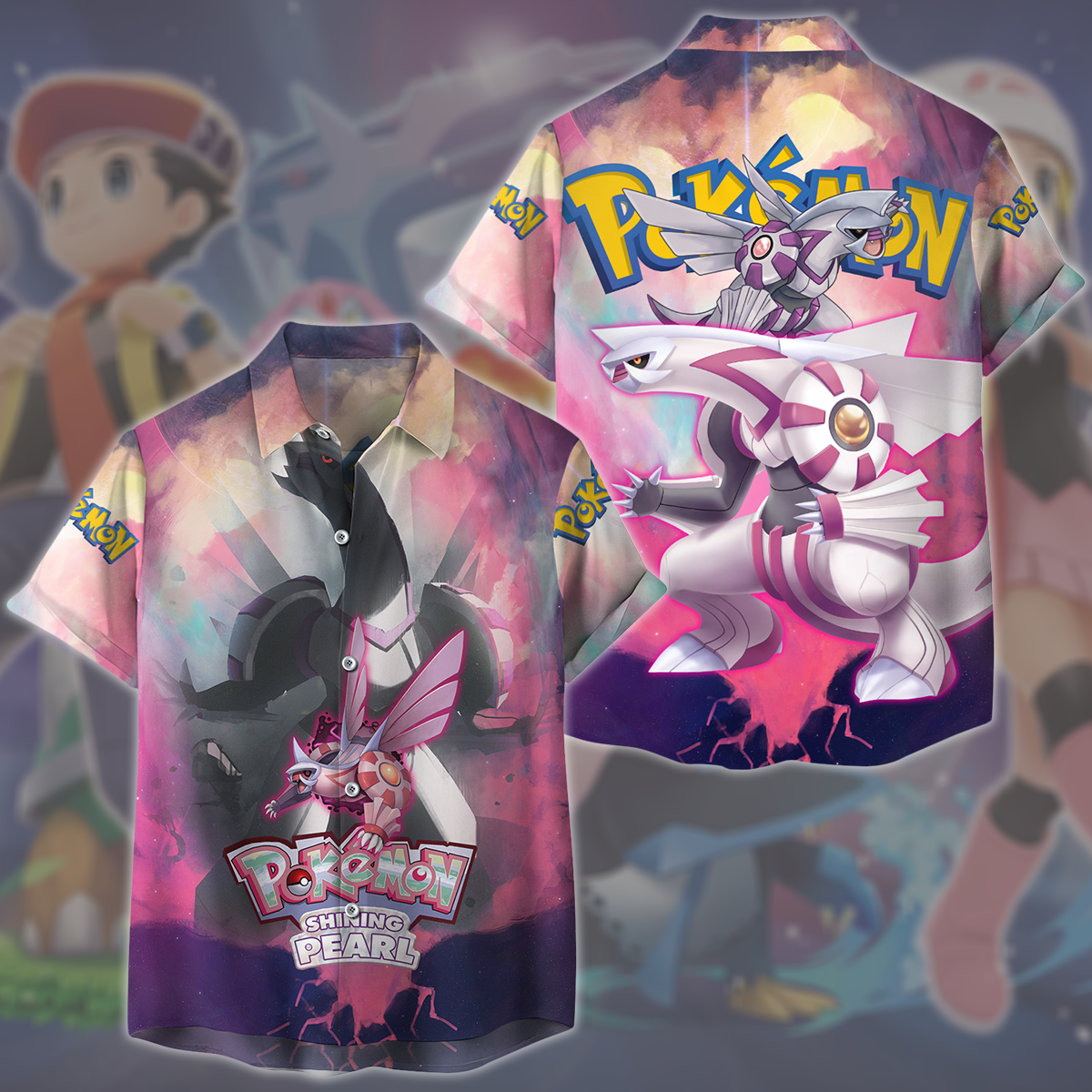 Pokemon Shining Pearl Video Game All Over Printed T-shirt Tank Top Zip Hoodie Pullover Hoodie Hawaiian Shirt Beach Shorts Joggers Hawaiian Shirt S