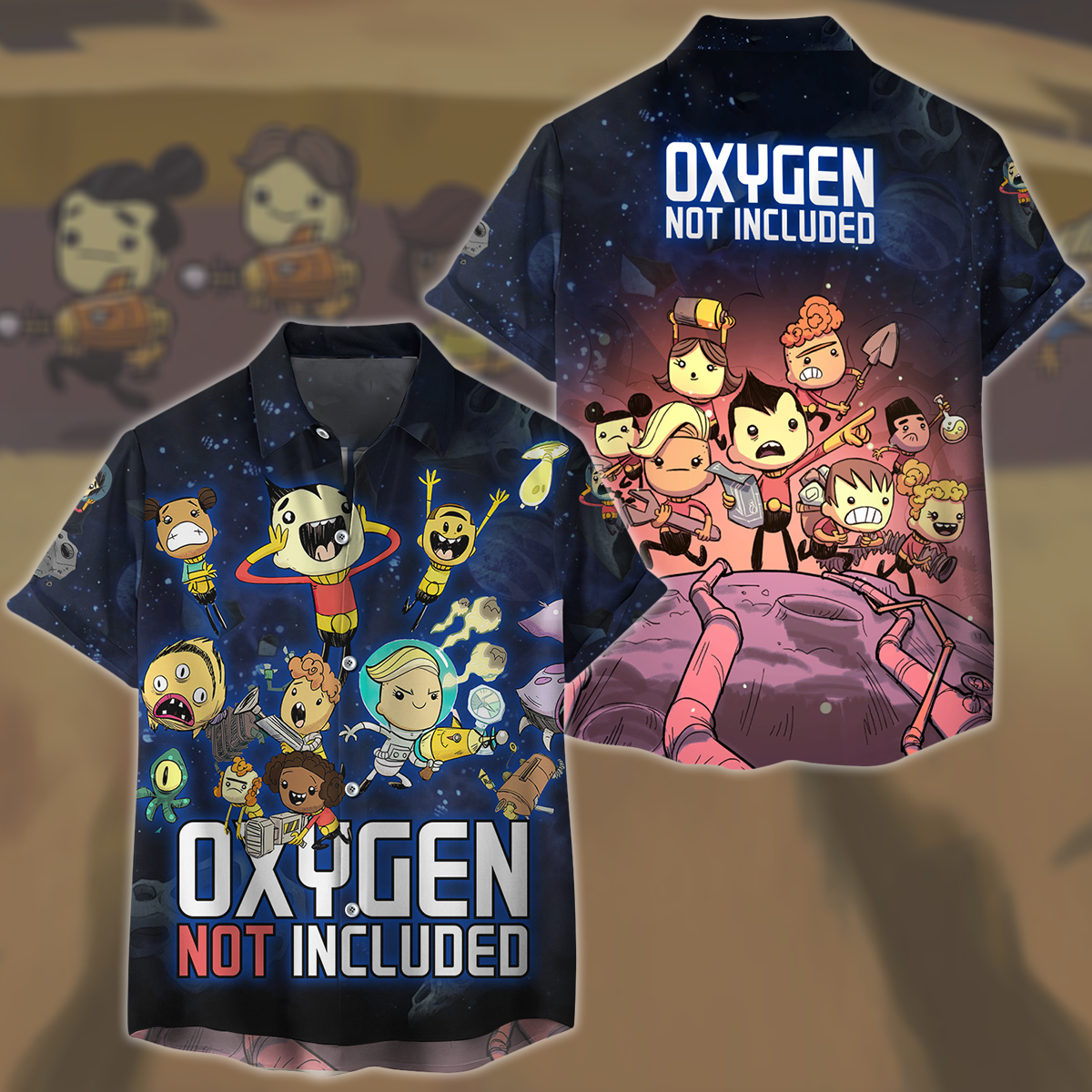 Oxygen not Included Video Game All Over Printed T-shirt Tank Top Zip Hoodie Pullover Hoodie Hawaiian Shirt Beach Shorts Joggers Hawaiian Shirt S