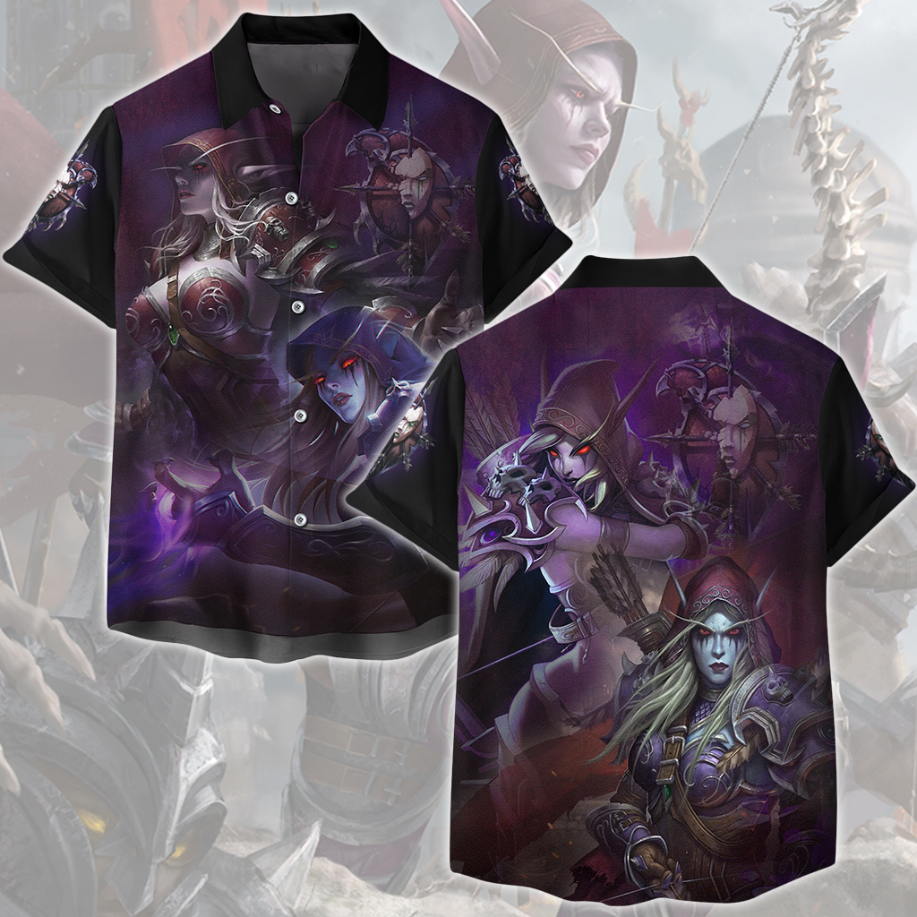 World Of Warcraft Sylvanas Windrunner Video Game All Over Printed T-shirt Tank Top Zip Hoodie Pullover Hoodie Hawaiian Shirt Beach Shorts Joggers Hawaiian Shirt S