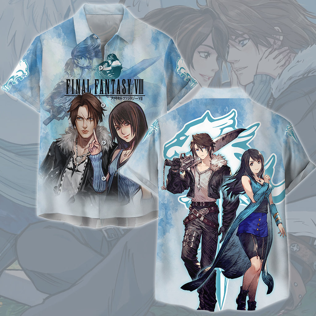 Final Fantasy Squall Leonhart & Rinoa Heartily Video Game All Over Printed T-shirt Tank Top Zip Hoodie Pullover Hoodie Hawaiian Shirt Beach Shorts Joggers Hawaiian Shirt S