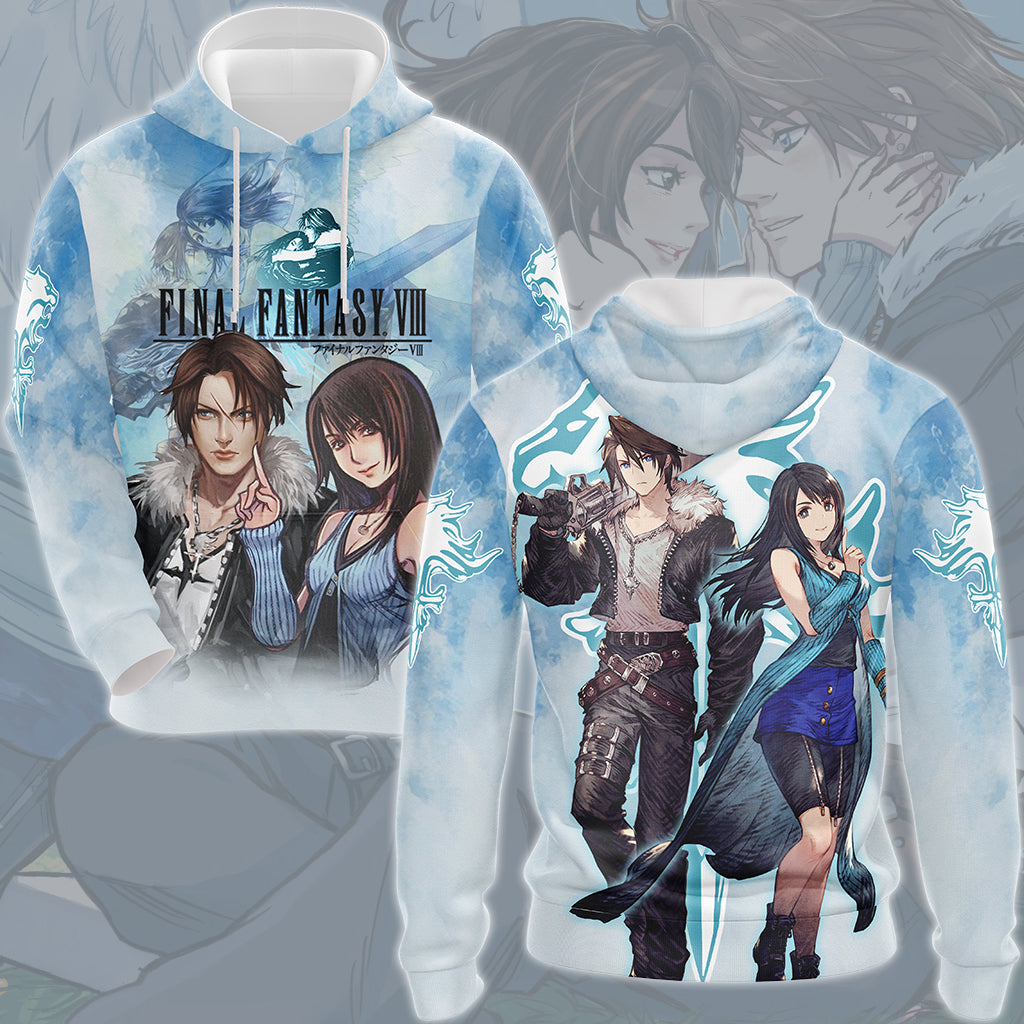 Final Fantasy Squall Leonhart & Rinoa Heartily Video Game All Over Printed T-shirt Tank Top Zip Hoodie Pullover Hoodie Hawaiian Shirt Beach Shorts Joggers Hoodie S