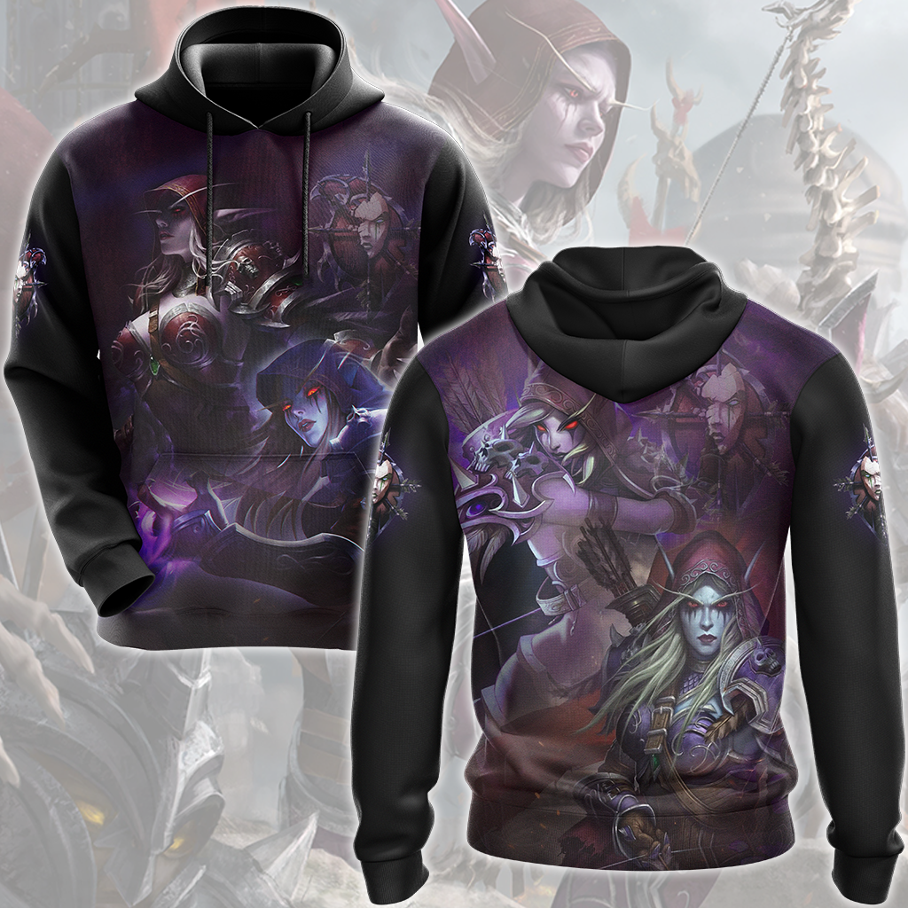 World Of Warcraft Sylvanas Windrunner Video Game All Over Printed T-shirt Tank Top Zip Hoodie Pullover Hoodie Hawaiian Shirt Beach Shorts Joggers Hoodie S