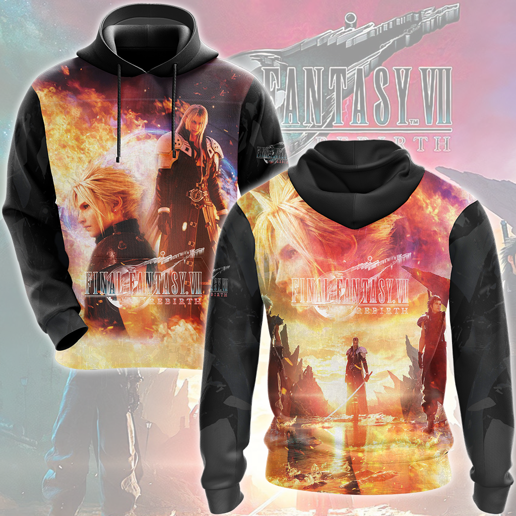 Final Fantasy VII Rebirth Video Game All Over Printed T-shirt Tank Top Zip Hoodie Pullover Hoodie Hawaiian Shirt Beach Shorts Joggers Hoodie S