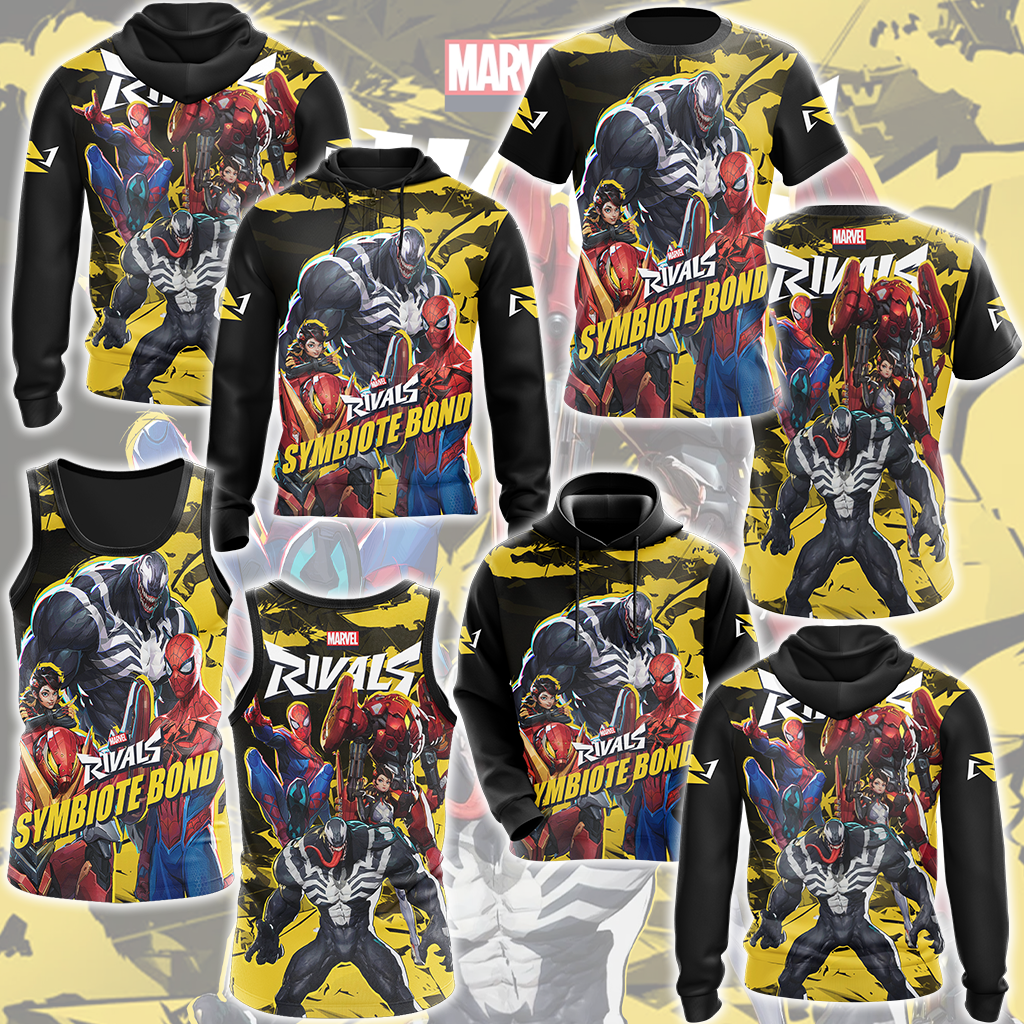 Marvel Rivals - Symbiote Bond Video Game All Over Printed T-shirt Tank Top Zip Hoodie Pullover Hoodie Hawaiian Shirt Beach Shorts Joggers