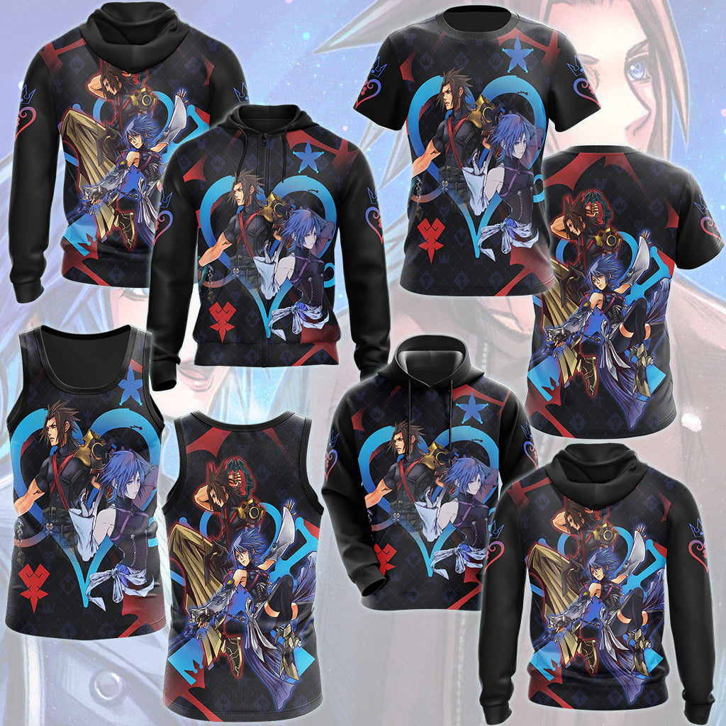 Kingdom Hearts Aqua and Terra Video Game All Over Printed T-shirt Tank Top Zip Hoodie Pullover Hoodie Hawaiian Shirt Beach Shorts Joggers