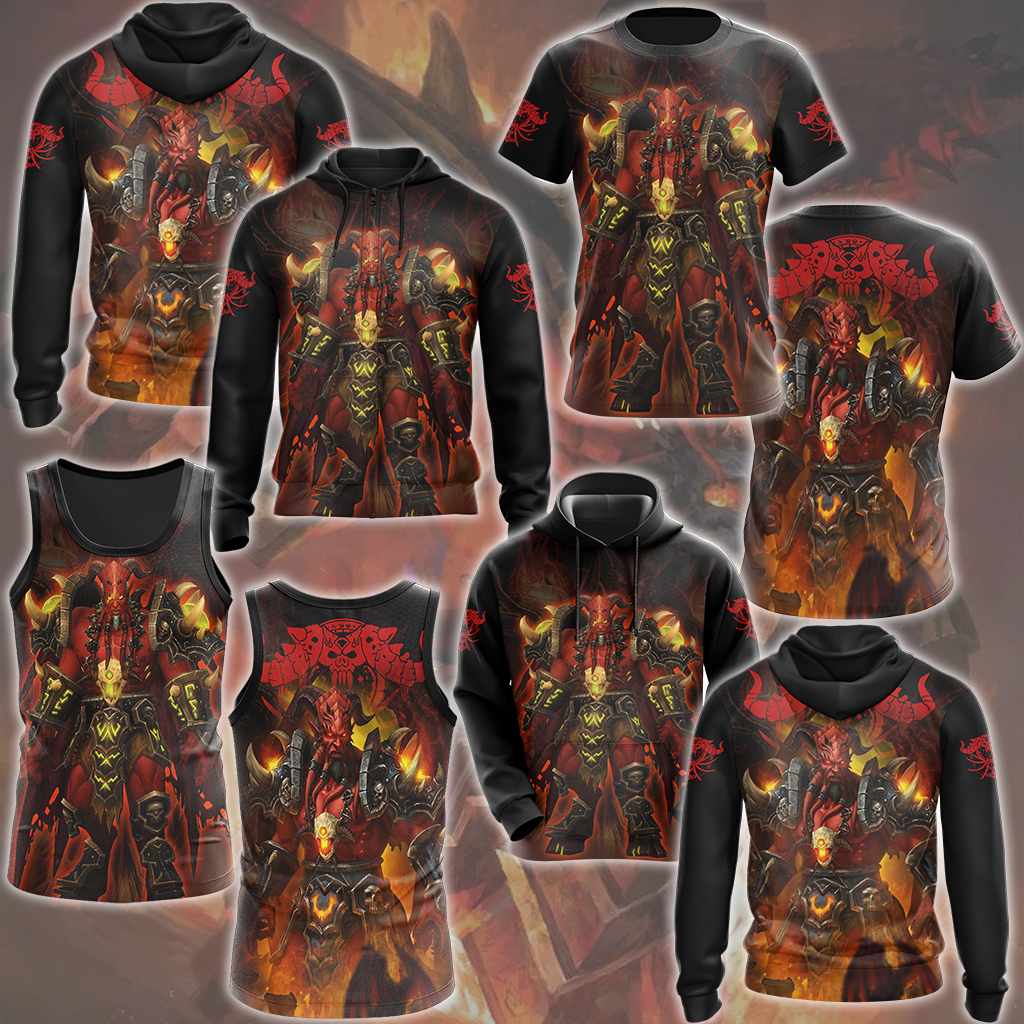 World Of Warcraft Kil'jaeden Video Game All Over Printed T-shirt Tank Top Zip Hoodie Pullover Hoodie Hawaiian Shirt Beach Shorts Joggers