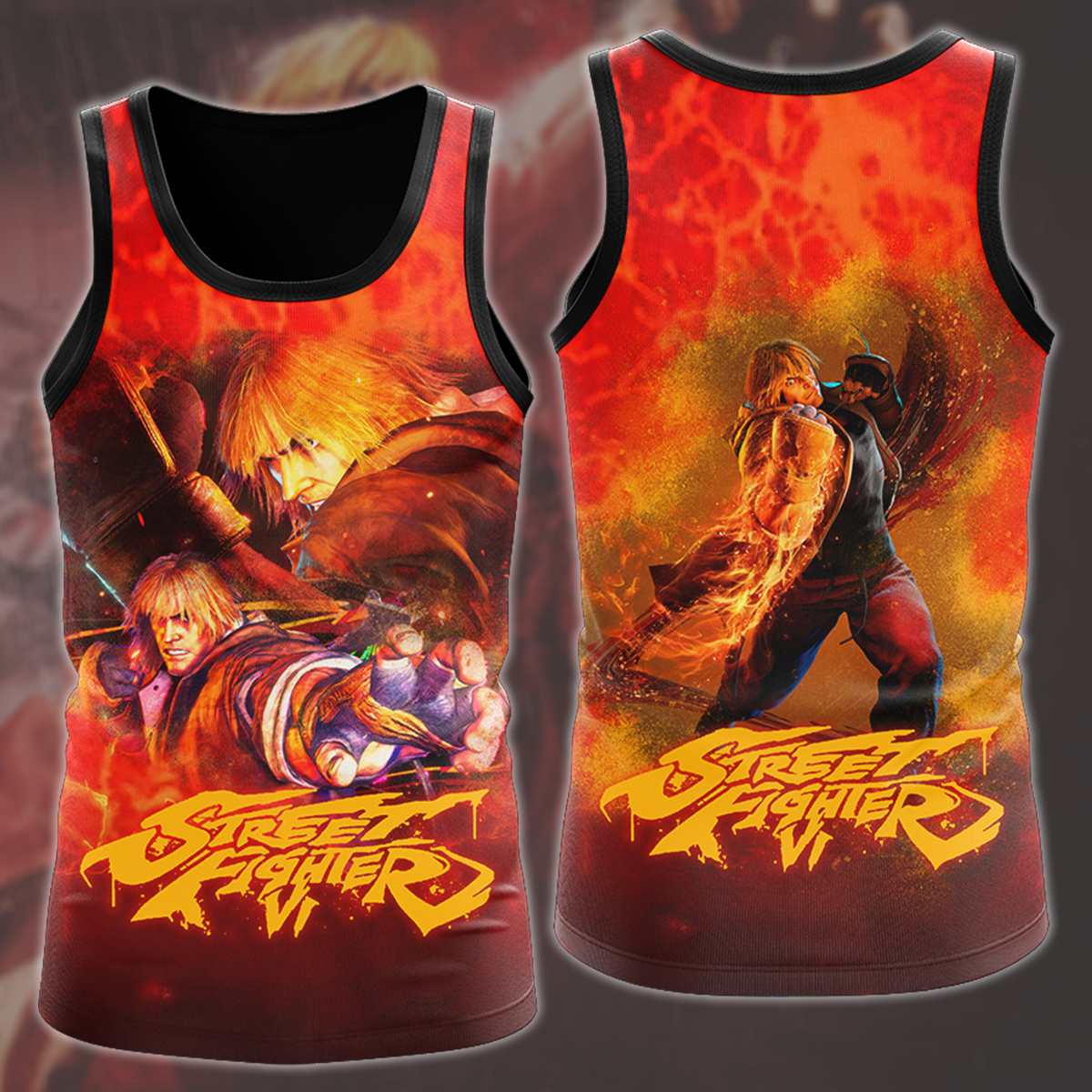 Street Fighter 6 Ken Video Game All Over Printed T-shirt Tank Top Zip Hoodie Pullover Hoodie Hawaiian Shirt Beach Shorts Joggers Tank Top S