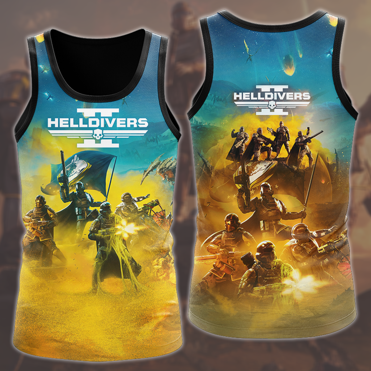 Helldivers 2 Video Game All Over Printed T-shirt Tank Top Zip Hoodie Pullover Hoodie Hawaiian Shirt Beach Shorts Joggers Tank Top S