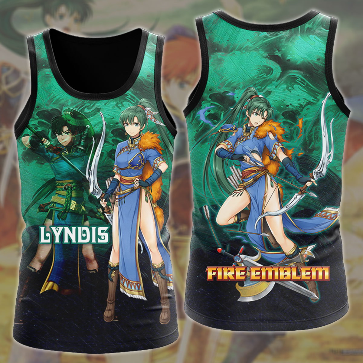 Fire Emblem Blazing Sword Lyndis Video Game All Over Printed T-shirt Tank Top Zip Hoodie Pullover Hoodie Hawaiian Shirt Beach Shorts Joggers Tank Top S