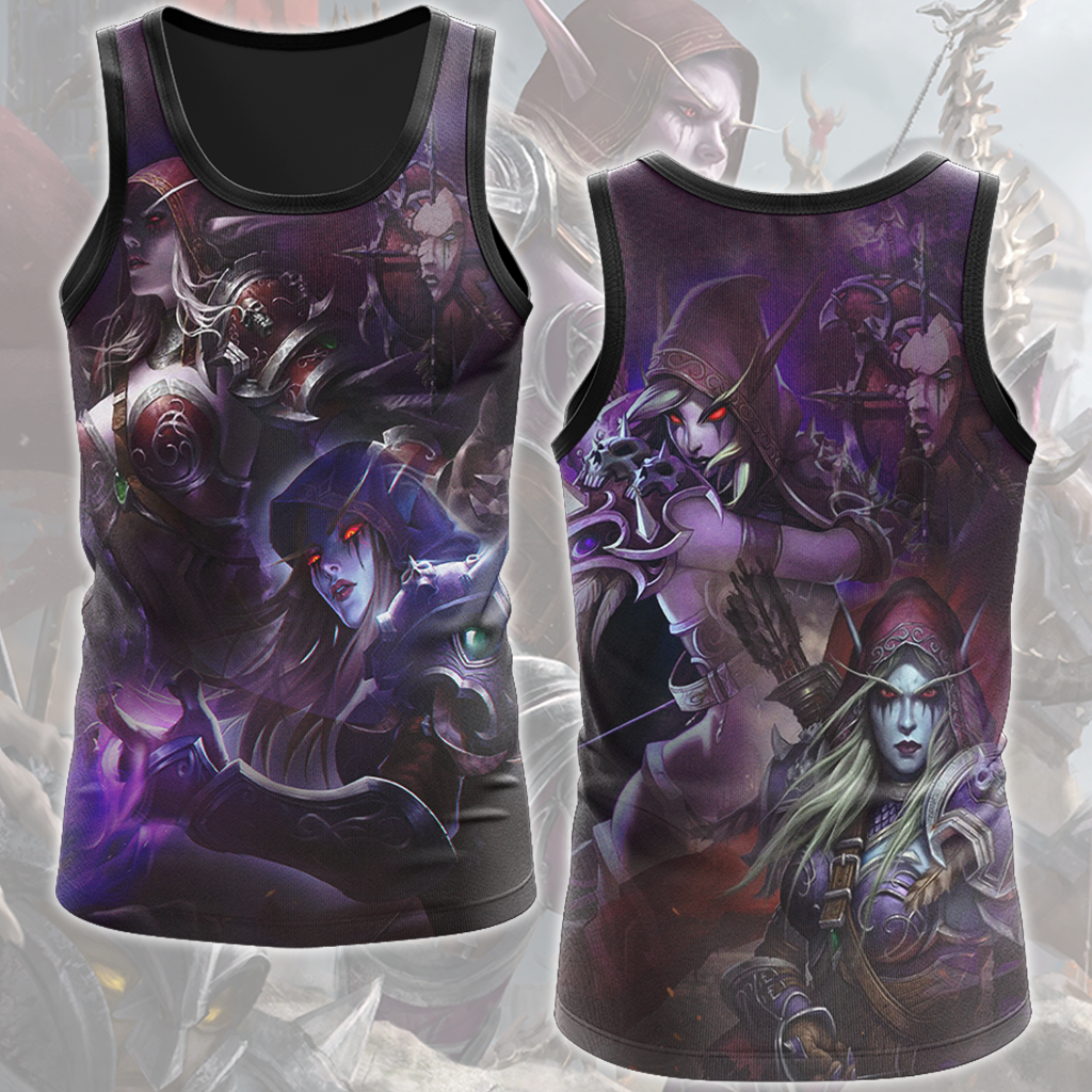 World Of Warcraft Sylvanas Windrunner Video Game All Over Printed T-shirt Tank Top Zip Hoodie Pullover Hoodie Hawaiian Shirt Beach Shorts Joggers Tank Top S