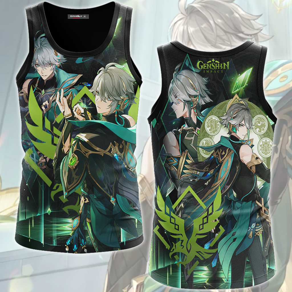 Genshin Impact Alhaitham Video Game All Over Printed T-shirt Tank Top Zip Hoodie Pullover Hoodie Hawaiian Shirt Beach Shorts Joggers Tank Top S