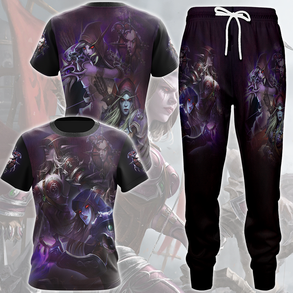 World Of Warcraft Sylvanas Windrunner Video Game All Over Printed T-shirt Tank Top Zip Hoodie Pullover Hoodie Hawaiian Shirt Beach Shorts Joggers