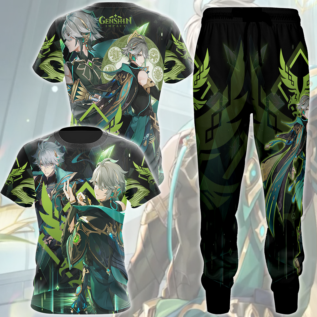 Genshin Impact Alhaitham Video Game All Over Printed T-shirt Tank Top Zip Hoodie Pullover Hoodie Hawaiian Shirt Beach Shorts Joggers