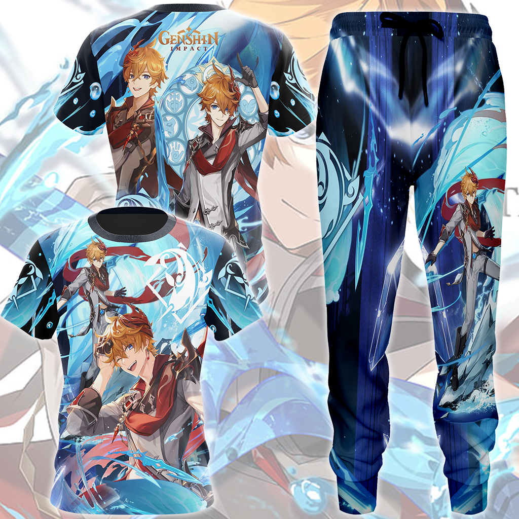 Genshin Impact Childe (Tartaglia) Video Game All Over Printed T-shirt Tank Top Zip Hoodie Pullover Hoodie Hawaiian Shirt Beach Shorts Joggers