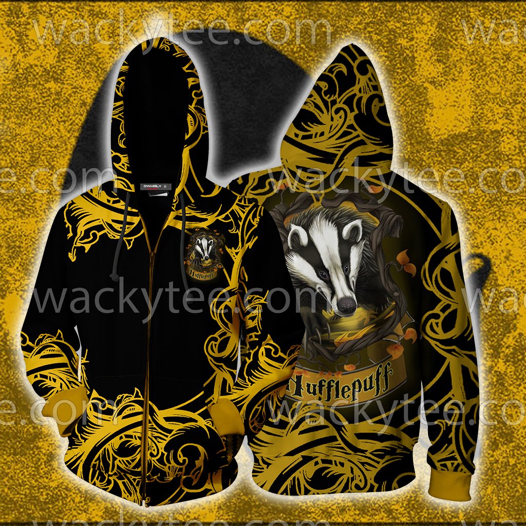 Loyal Like A Hufflepuff Harry Potter Unisex 3D T-shirt Zip Hoodie S