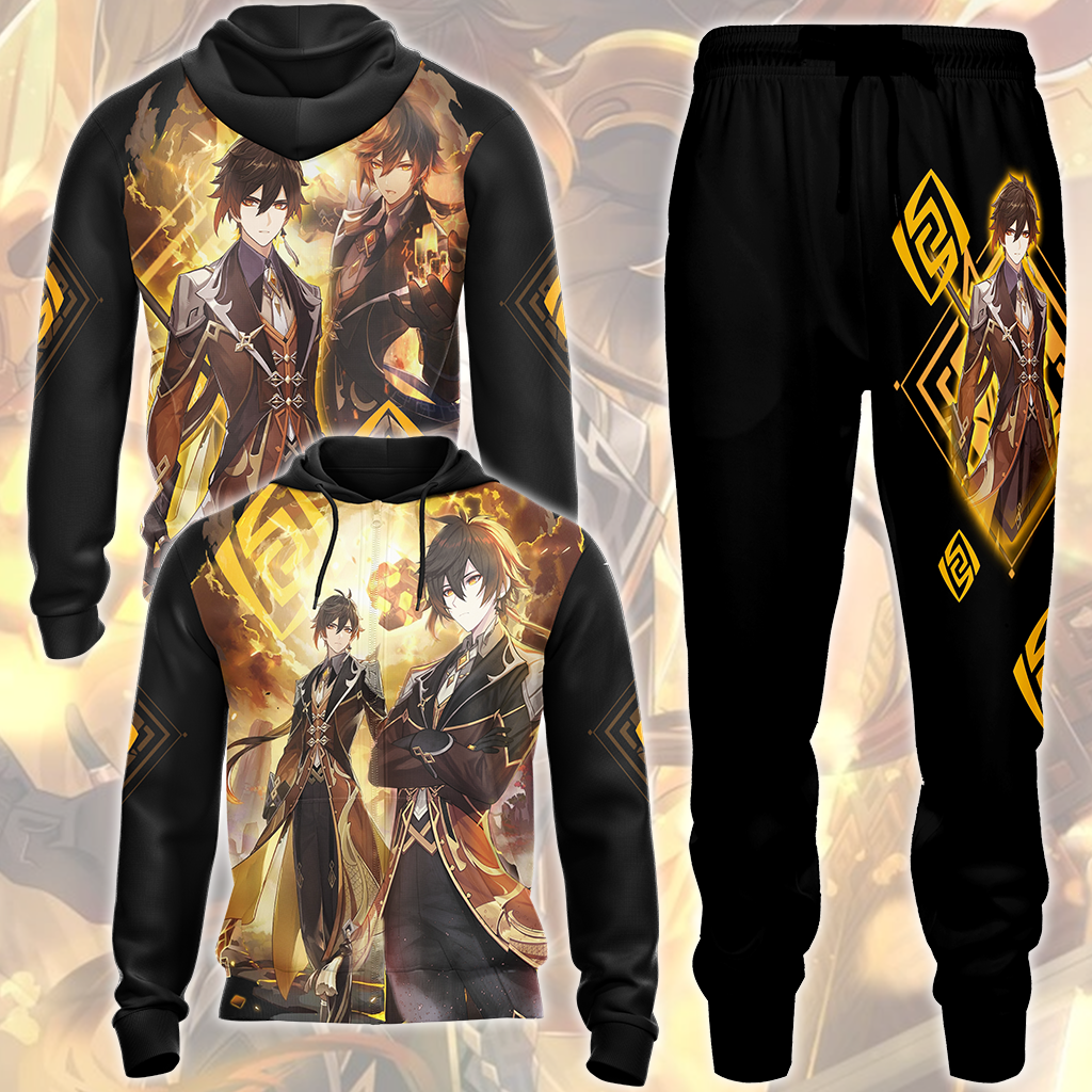 Genshin Impact Zhongli Video Game All Over Printed T-shirt Tank Top Zip Hoodie Pullover Hoodie Hawaiian Shirt Beach Shorts Joggers