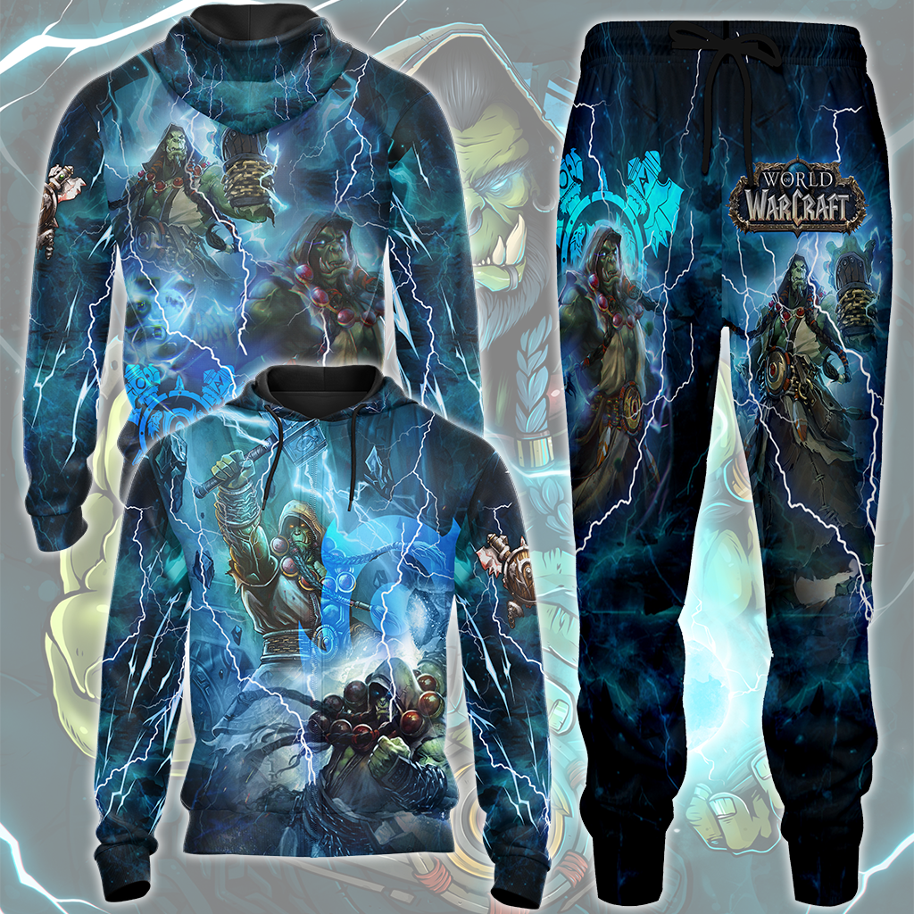 World Of Warcraft Thrall Video Game All Over Printed T-shirt Tank Top Zip Hoodie Pullover Hoodie Hawaiian Shirt Beach Shorts Joggers