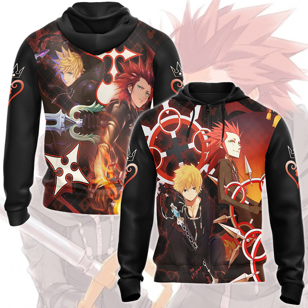 Kingdom Hearts Axel and Roxas Video Game All Over Printed T-shirt Tank Top Zip Hoodie Pullover Hoodie Hawaiian Shirt Beach Shorts Joggers Zip Hoodie S