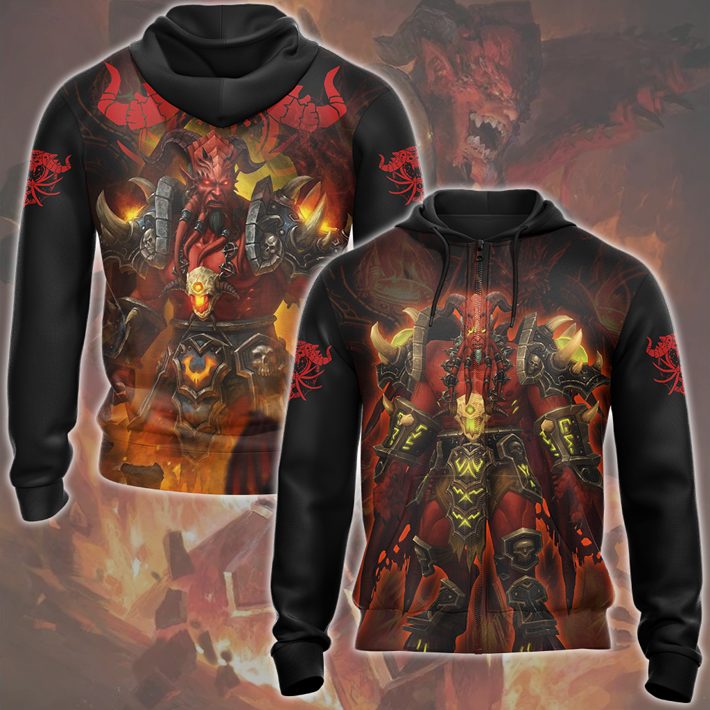 World Of Warcraft Kil'jaeden Video Game All Over Printed T-shirt Tank Top Zip Hoodie Pullover Hoodie Hawaiian Shirt Beach Shorts Joggers Zip Hoodie S