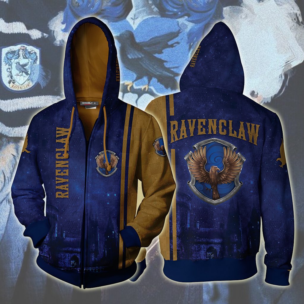 The Hogwarts Castle Ravenclaw Harry Potter Unisex 3D T-shirt Zip Hoodie S