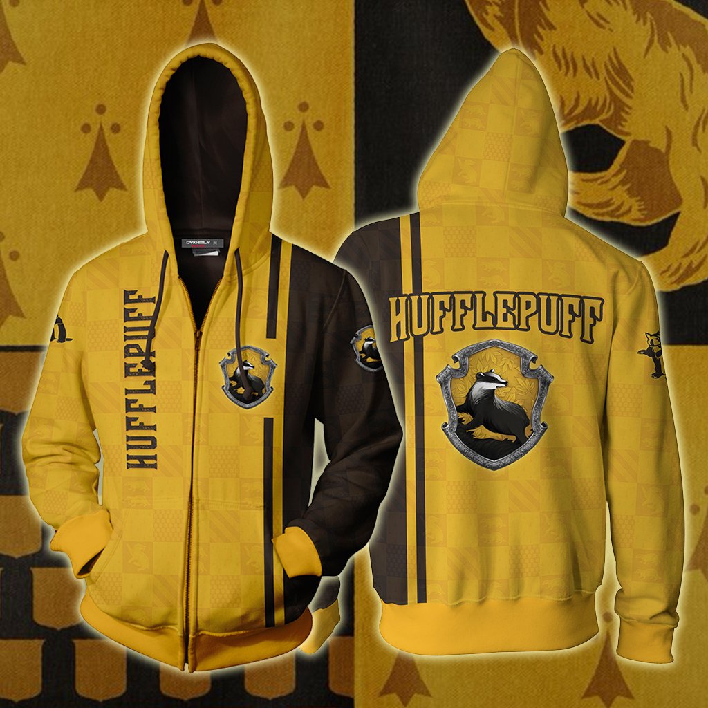 Proud To Be A Hufflepuff Harry Potter Unisex 3D T-shirt Zip Hoodie S