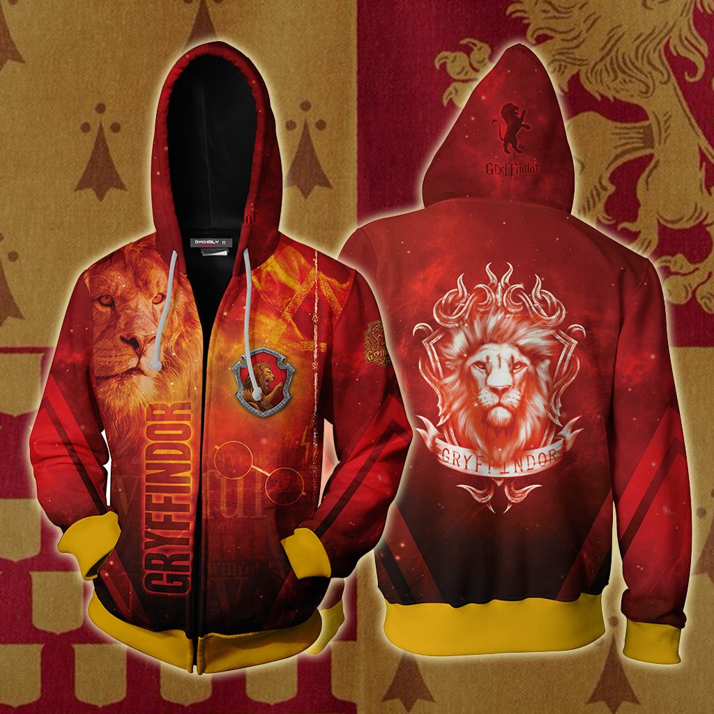 Gryffindor Harry Potter New Look Unisex 3D T-shirt Zip Hoodie S