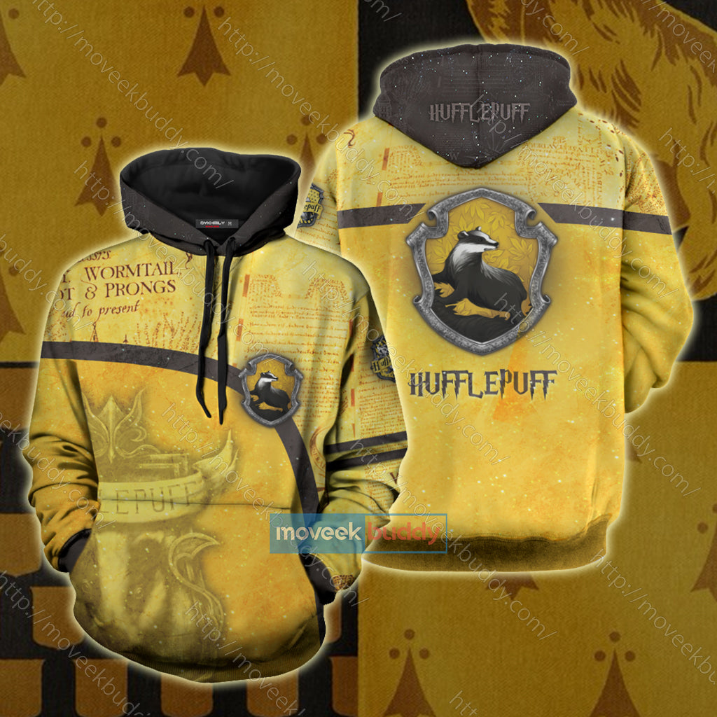 Hufflepuff House Harry Potter New Unisex 3D T-shirt Hoodie S